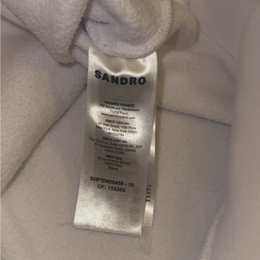 Sandro White Small Logo‎ Hoodie Hooded Sweatshirt One Size - Picture 8 of 12